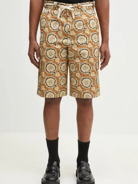 Drôle de Monsieur pantaloni scurți din Le Short Workwear Paisley bărbați galben