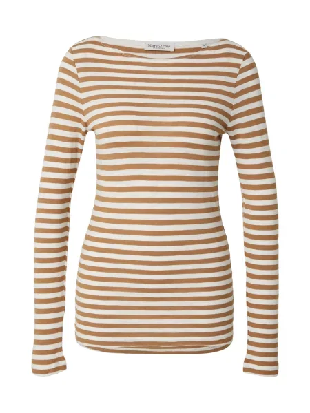 Marc O'Polo Tricou maro caramel alb