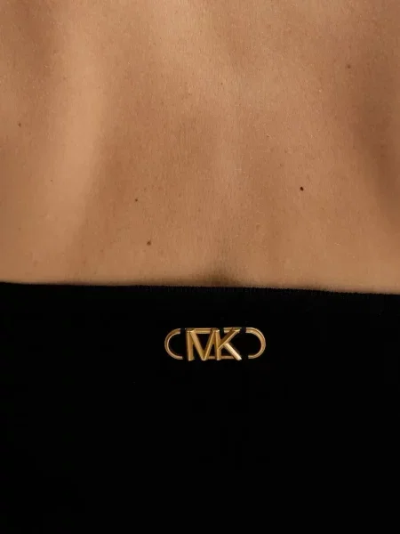 Portofel Michael Michael Kors cu volane plisat de lână negru