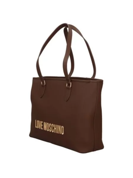 Shopperka Love Moschino skórzana brązowa
