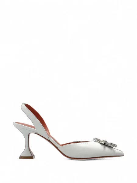 Pantofi cu toc Amina Muaddi slingback alb