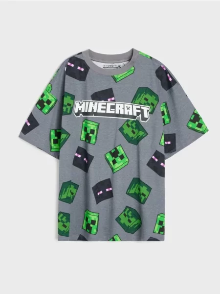 Sinsay oversize tričko s potiskem Minecraft černá