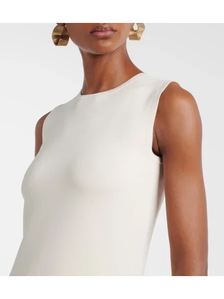 Rochie maxi Max Mara din jerseu de costum alb