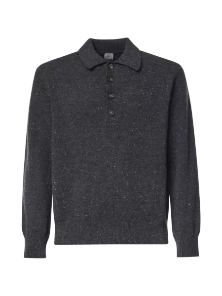 Tricou polo Eleventy de lână gri
