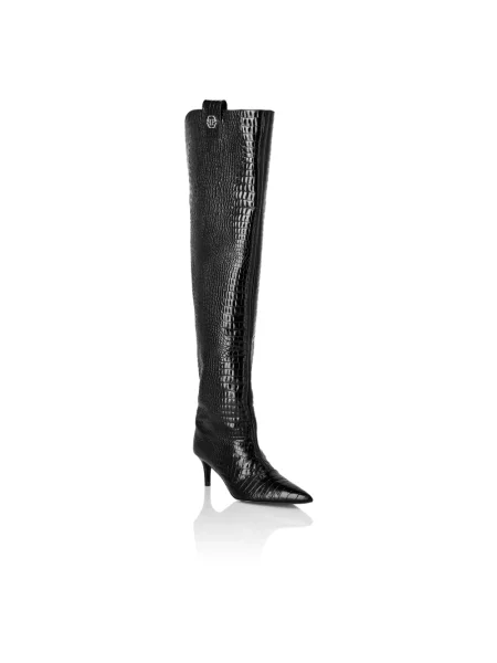 Botki Philipp Plein skórzane czarne