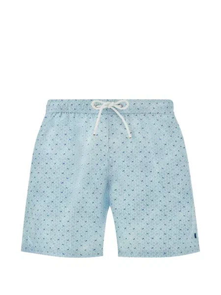 Kąpielówki Paul & Shark z nadrukiem niebieskie