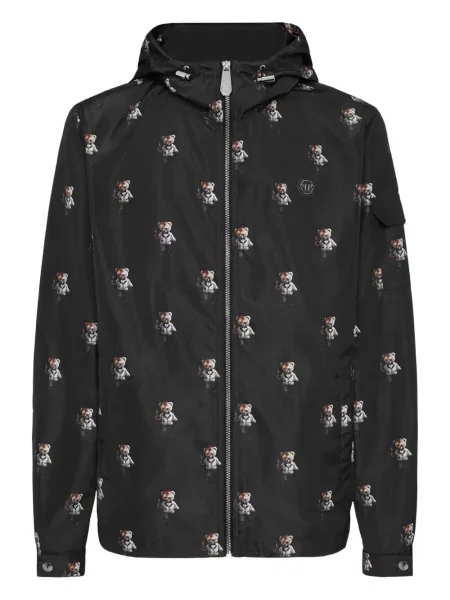 Geacă Philipp Plein cu glugă negru