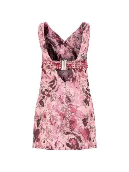 Rochie mini John Richmond cu model floral din jacard roz