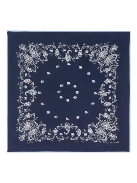 Fular Etro cu model paisley albastru