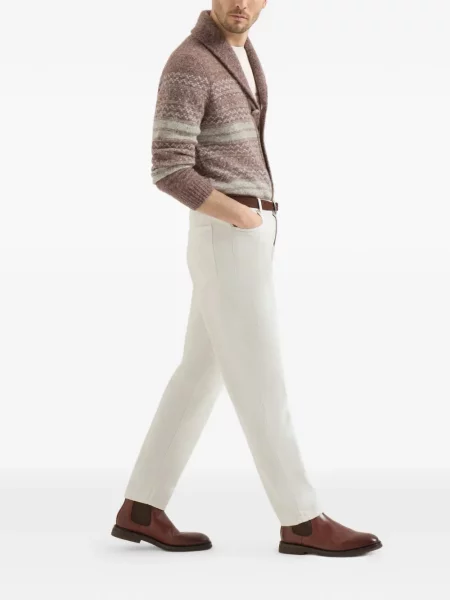 Pantaloni Brunello Cucinelli cu 5 buzunare alb