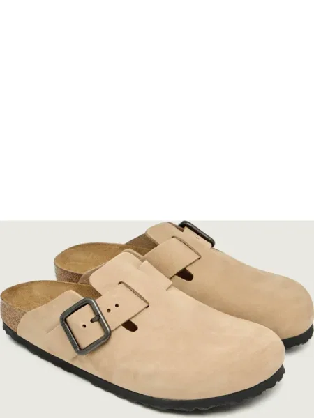 Birkenstock Mules încălțăminte Boston | narrow fit | piele întoarsă maro