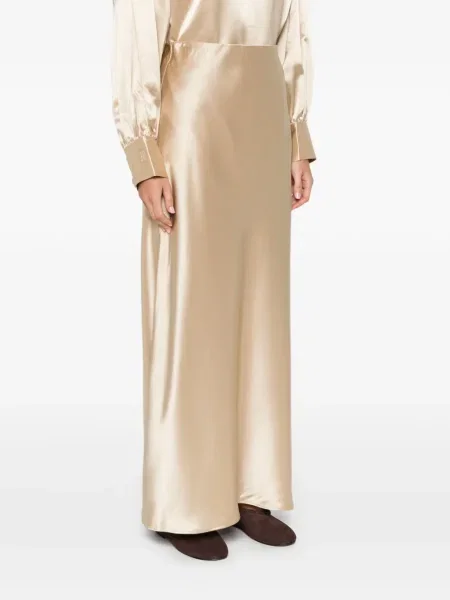 Fusta maxi By Malene Birger din satin auriu