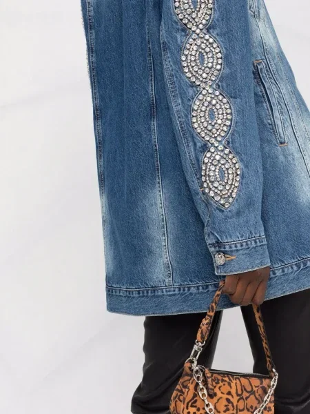 Τζιν μπουφάν Philipp Plein με πετραδάκια μπλε