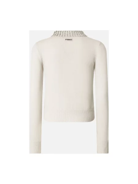 Dzianinowy sweter Pinko biały
