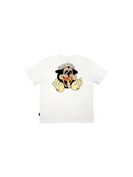 The Dudes Mid Summer Premium T-Shirt Off-White Mężczyźni Koszulki The Dudes Krem Size: L biała