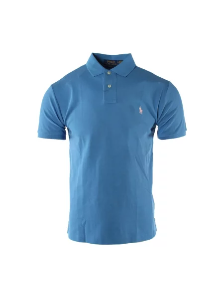 Dzianinowa koszulka polo Polo Ralph Lauren niebieska