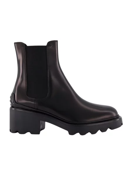 Sztyblety Tod's skórzane z logo czarne