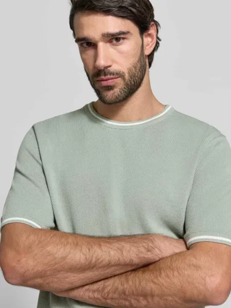 T-shirt o kroju regular fit z efektem dzianiny Christian Berg Men