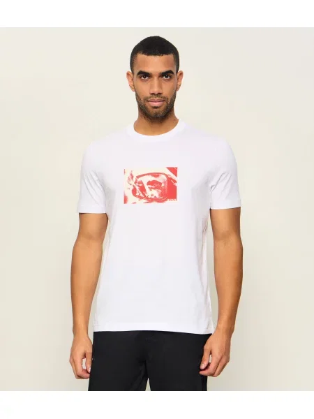 HUGO Tricou Dirom alb