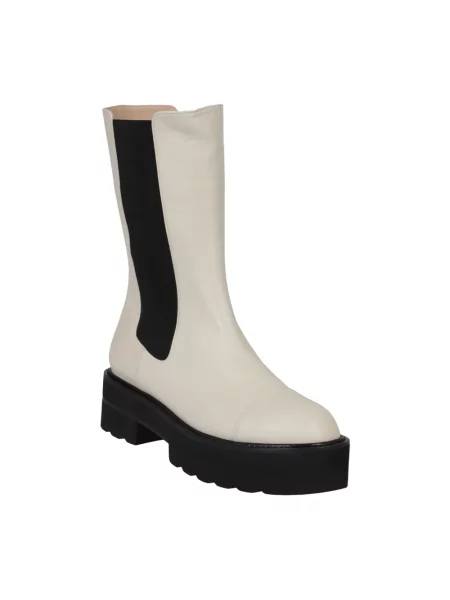 Botki Stuart Weitzman skórzane biznesowe białe
