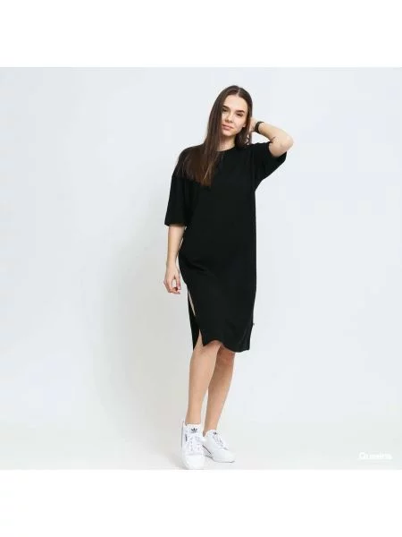 Рокля Urban Classics Ladies Organic Oversized Slit Tee Dress Black S черно