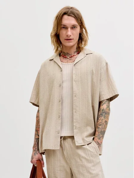 Jack & Jones Set cămașă și șorturi din textil Tyson bej