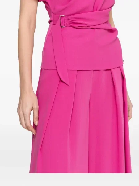 Pantaloni palazzo Nissa cu talie înaltă roz