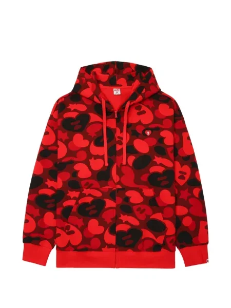 Hanorac cu glugă Apee™ By *a Bathing Ape® cu motiv cu inimi roșu