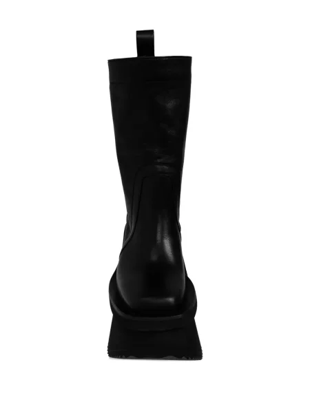Botki Rick Owens skórzane na platformie czarne