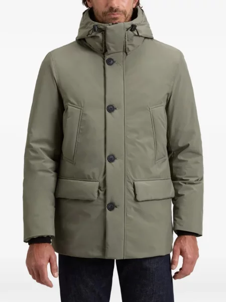 Geacă parka Woolrich cu glugă verde