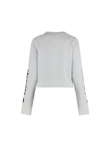 Sweter Balenciaga wełniany o skróconej długości biały