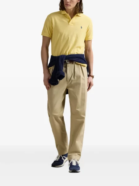 Zateplené pruhované tričko Polo Ralph Lauren s výšivkou zelené