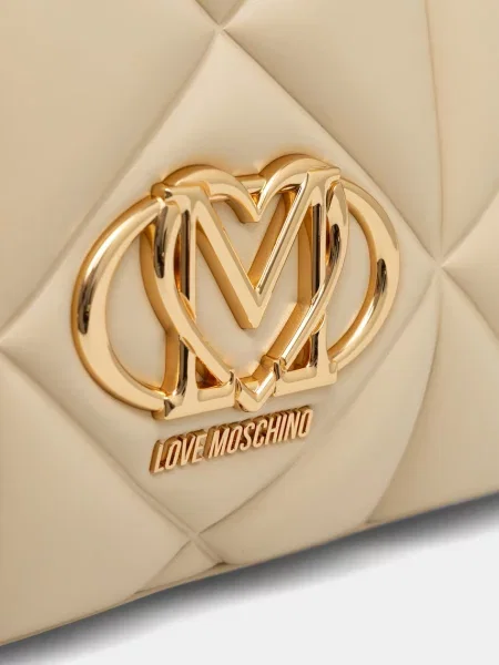 Кожаная сумка шоппер Love Moschino