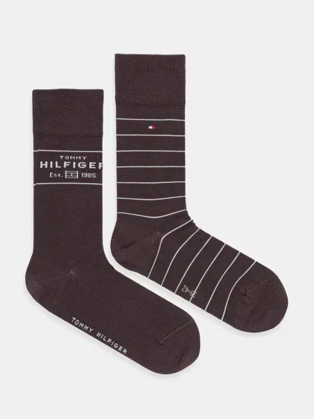 Чорапи Tommy Hilfiger 2 чифта кафяво