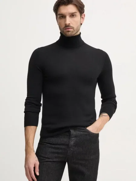 Volnen pulover Sisley črna