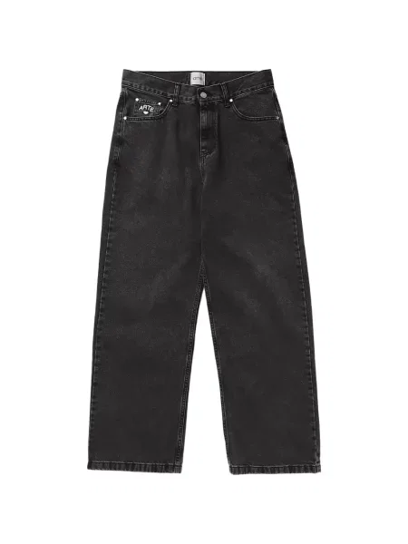Blugi drepți Arte Antwerp cu broderie negru