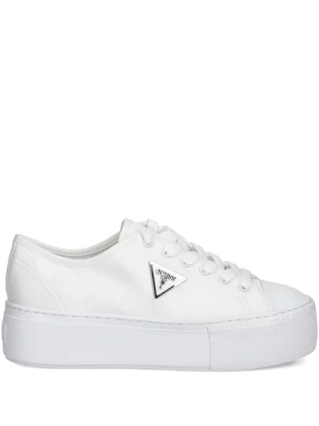 Sneakerși Guess cu platformă cu autograf alb