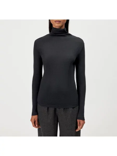 Sweter z golfem Drykorn wełniany do golfa szary