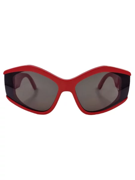 Lniane okulary przeciwsłoneczne Balenciaga czerwone