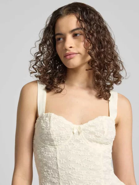 Top Gina Tricot koronkowy biały