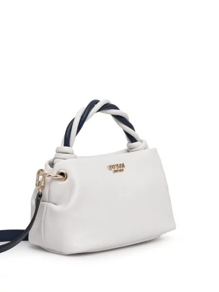 Geanta crossbody Guess cu autograf alb