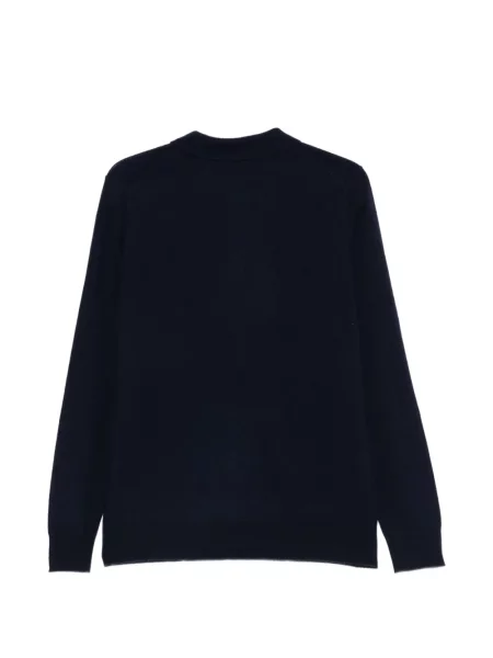 Tricou polo Aspesi din cașmir albastru
