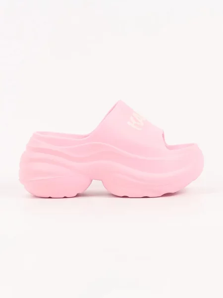 Karl Lagerfeld natikači s platformo Kontour Slide roza