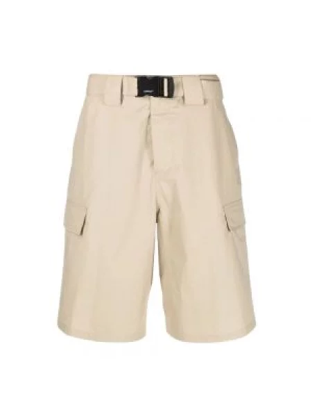 Szorty cargo Off-white z odpinanym paskiem białe