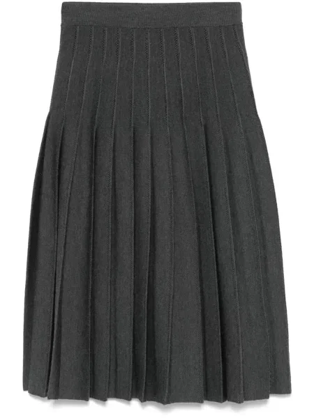 Fusta plisata Thom Browne plisată până la genunchi gri
