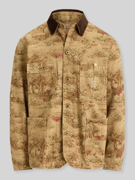 Koszulowa kurtka o kroju relaxed fit z czystej bawełny Polo Ralph Lauren beżowa