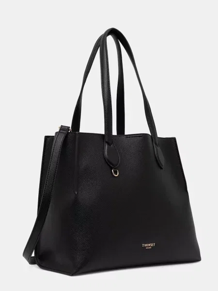 Geantă shopper Twinset din piele negru