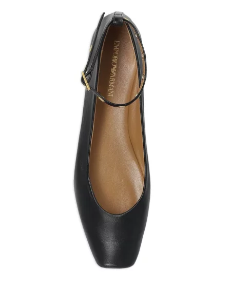 Kožne balerinke Emporio Armani crna