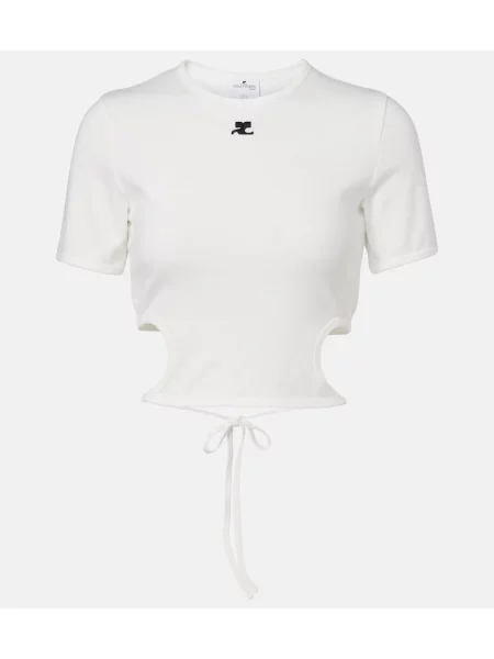 Cropp top Courreges cu legături cu autograf alb