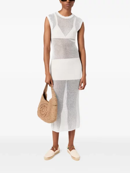 Αμάνικη πλεκτή μίντι φόρεμα Stella Mccartney λευκό